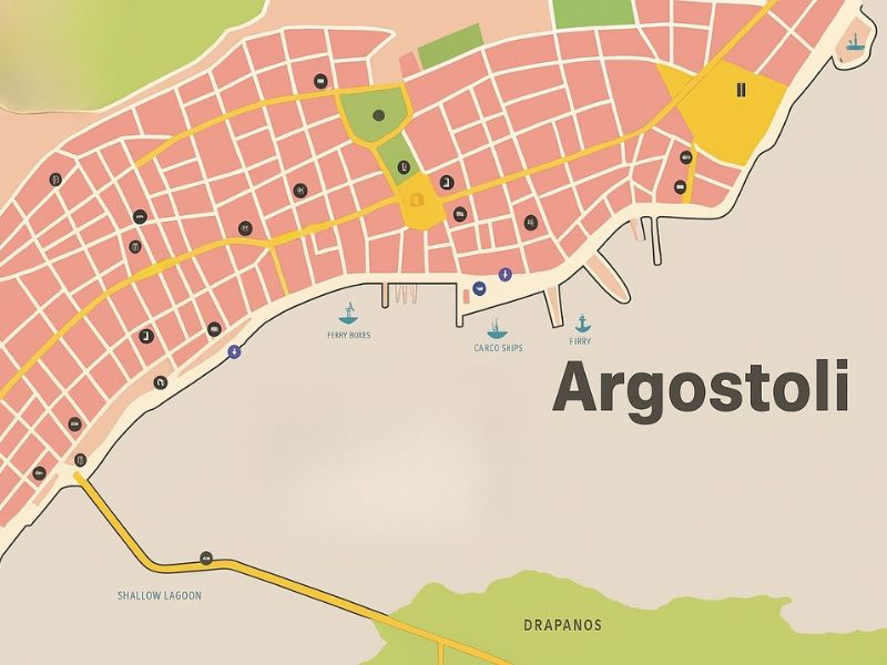 Prikaz Argostoli grada na mapi